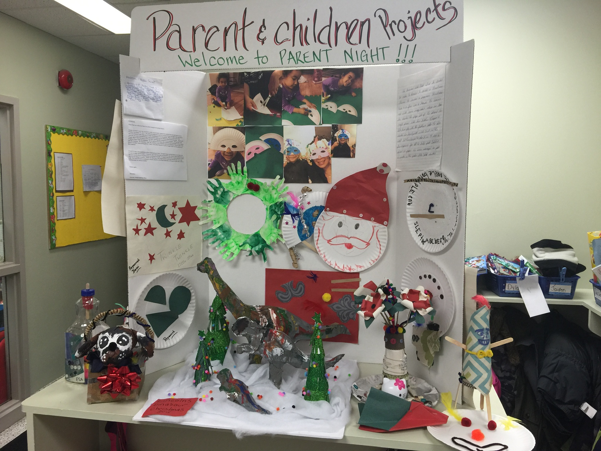 Poster board decorated in holiday theme